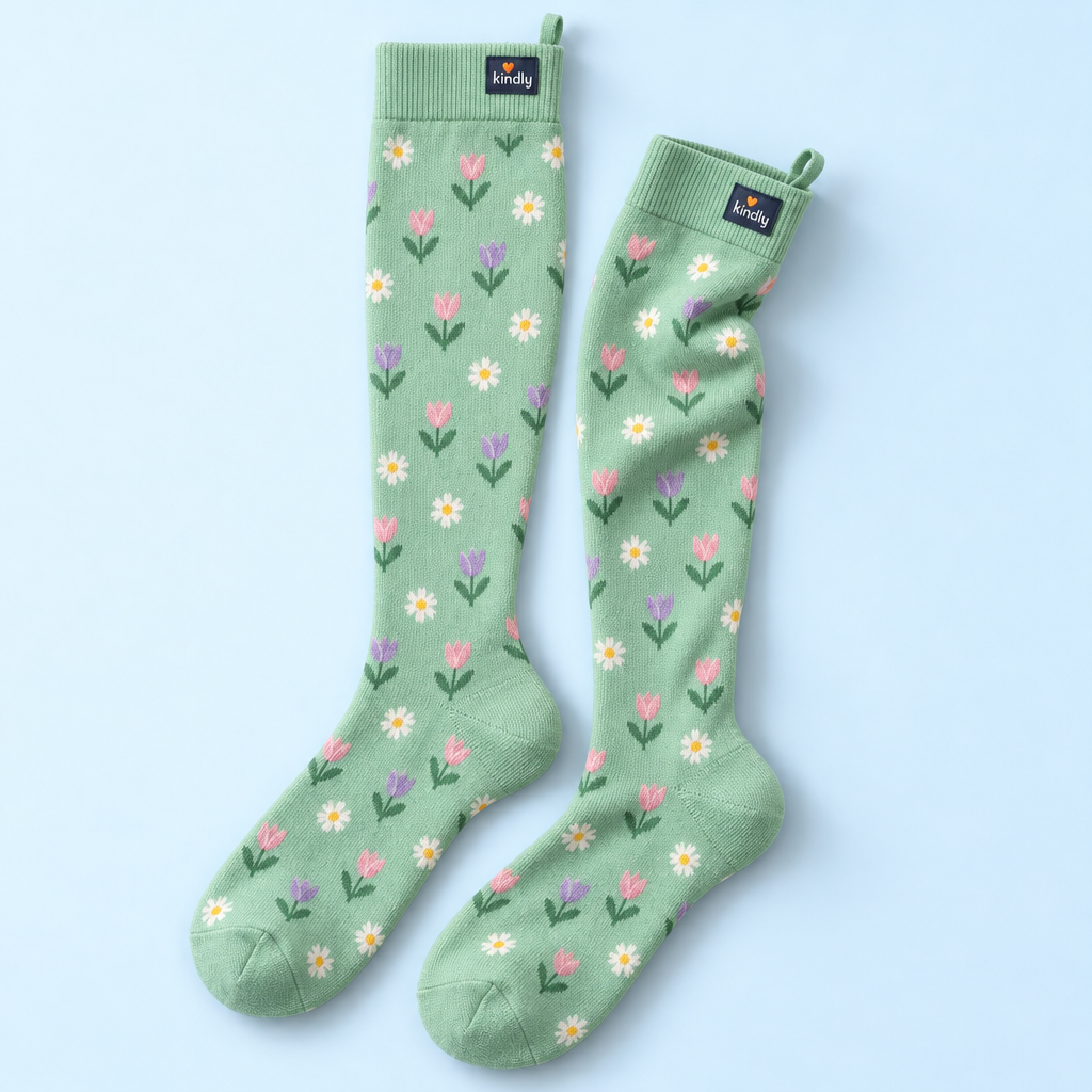 Kindly Garden Bloom limited print knee-high compression socks