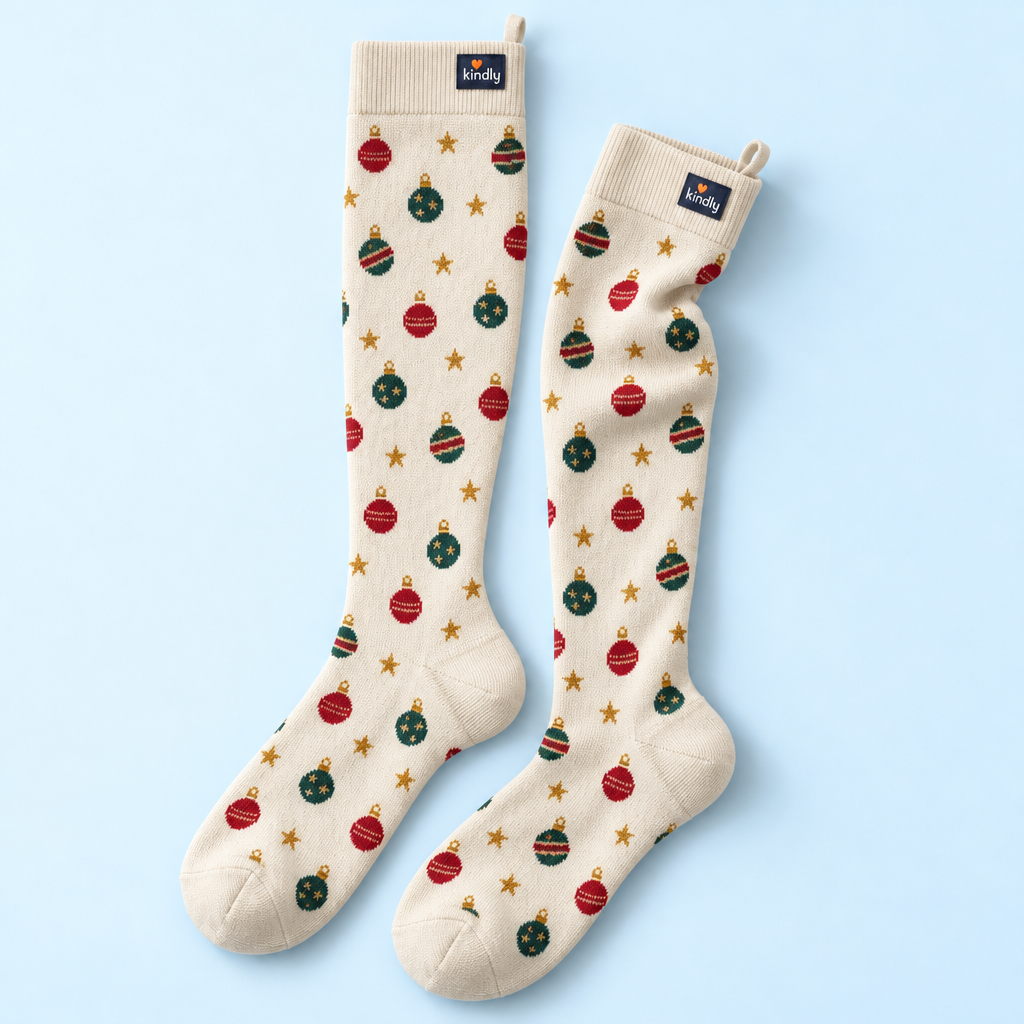 Kindly Merry & Bright limited print knee-high compression socks